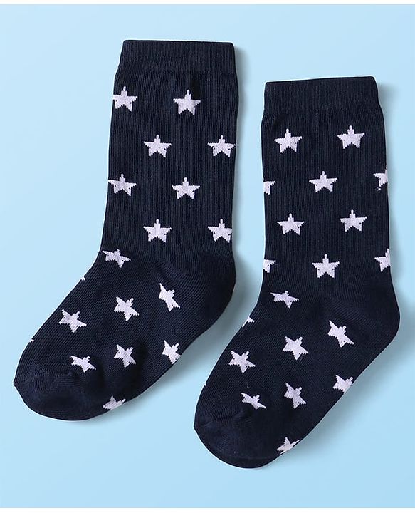 Cutewalk By Babyhug Cotton Knit Anti-Bacterial Ankle Length Stripe & Star Design Socks Pack of 3 - Black & White