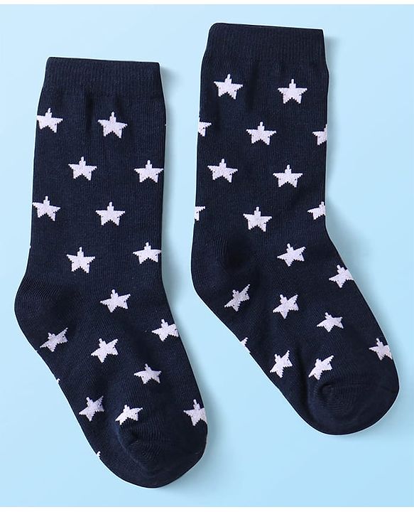 Cutewalk By Babyhug Cotton Knit Anti-Bacterial Ankle Length Stripe & Star Design Socks Pack of 3 - Black & White