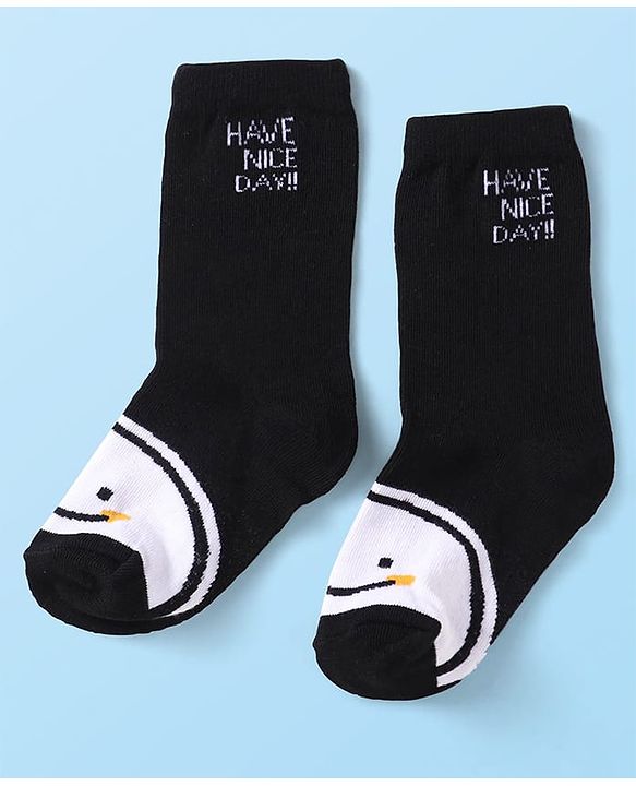Cutewalk By Babyhug Cotton Knit Anti-Bacterial Ankle Length Stripe & Star Design Socks Pack of 3 - Black & White