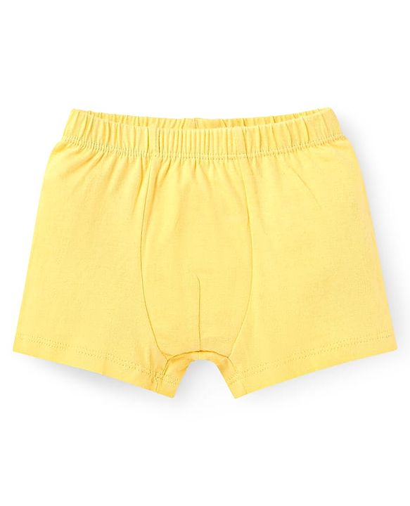 Babyhug 100% Cotton Knit Solid Striped & Bear Printed  Trunks Pack of 5 - Light Blue Navy & Yellow
