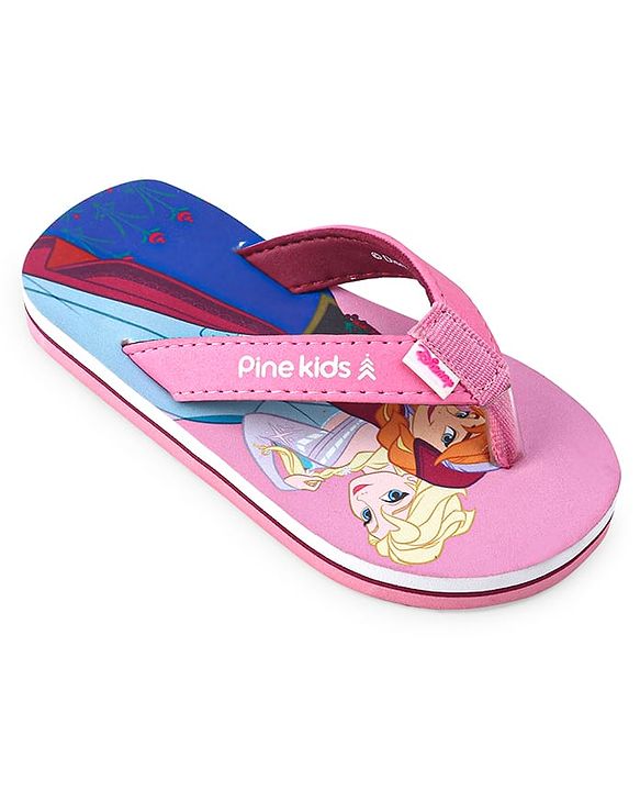 Pine Kids Disney  Slip On Flip Flops with Frozen Elsa Print - Pink