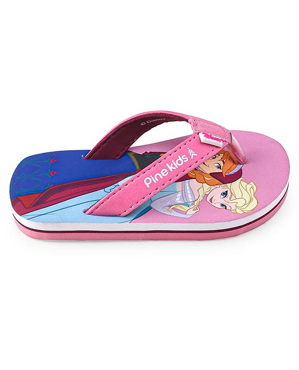 Pine Kids Disney  Slip On Flip Flops with Frozen Elsa Print - Pink