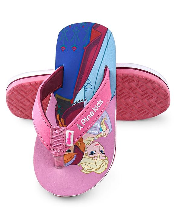 Pine Kids Disney  Slip On Flip Flops with Frozen Elsa Print - Pink