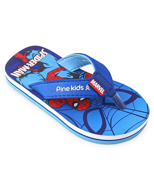 Pine Kids Marvel Slip On Flip Flops with Spider Man Print - Blue
