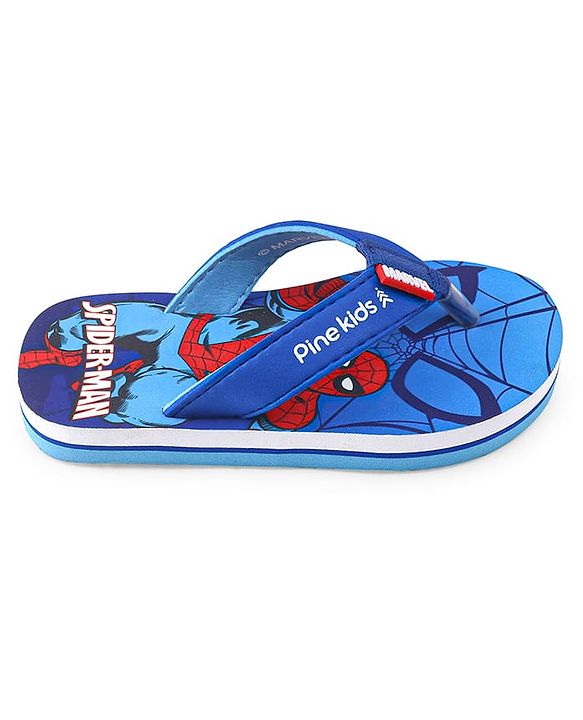 Pine Kids Marvel Slip On Flip Flops with Spider Man Print - Blue