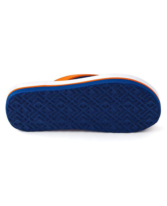 Pine Kids Slip On Flip Flops with Abstract Print - White Orange & Blue