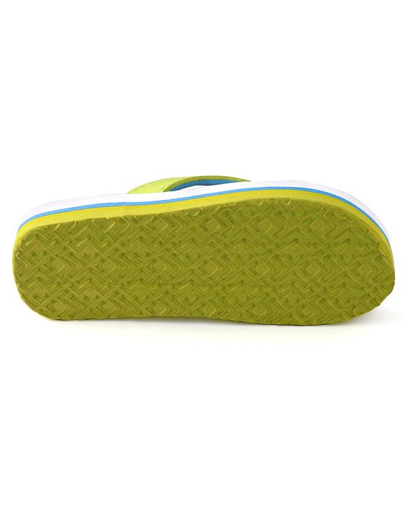 Pine Kids Slip On Flip Flops with Camouflage Print - Light Green