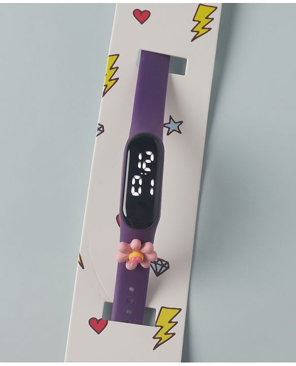 Babyhug Carrot Applique Digital Watch Free Size - Purple