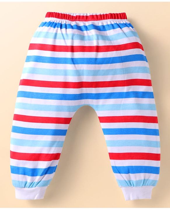 Babyhug Marvel Interlock Knit Full Length Diaper Leggings with Avengers Print Pack of 3 - Red Navy Blue & White