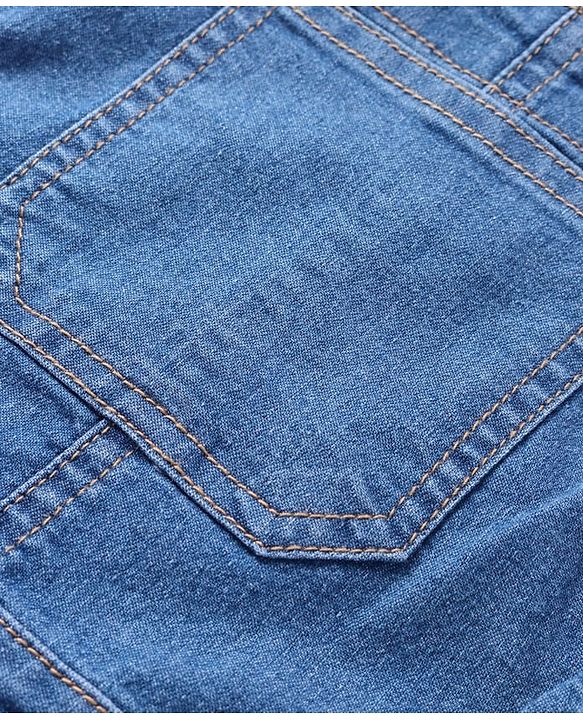 Pine Kids Woven  Full Length  Sleeveless Washed Denim Dungaree - Navy Blue