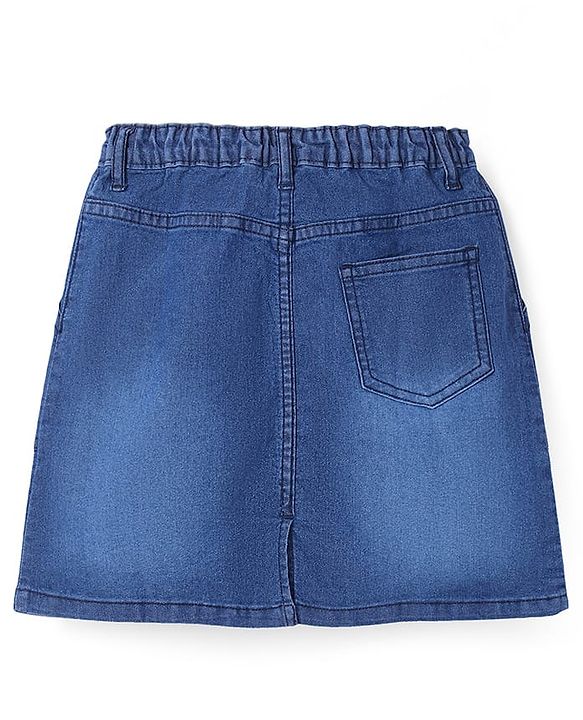 Pine Kids Washed Above Knee Length Denim Skirt - Navy Blue