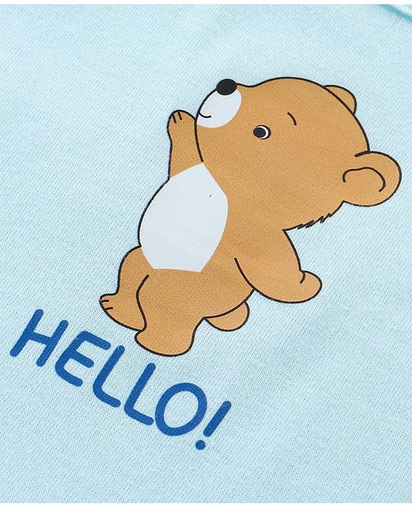 Babyhug 100% Cotton Sleeveless Sandos With Teddy Bear & Star Print Pack Of 5 - Blue & Yellow