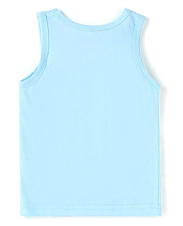 Babyhug 100% Cotton Knit Sleeveless Sando with Stripes Panda & Star Print Pack of 5 - Blue Green & Yellow