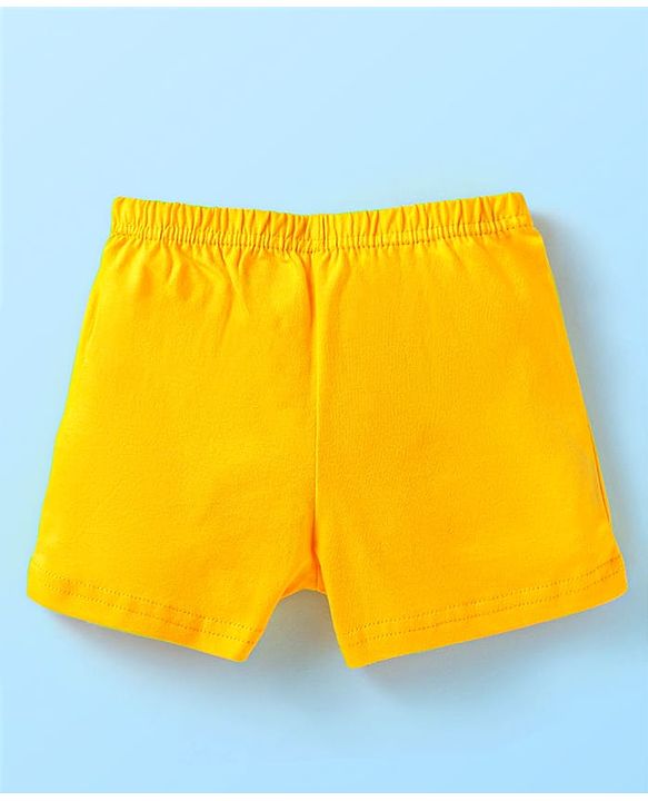 Babyhug 100% Cotton Sleeveless Bunny Printed Sando & Shorts Set - Yellow & White