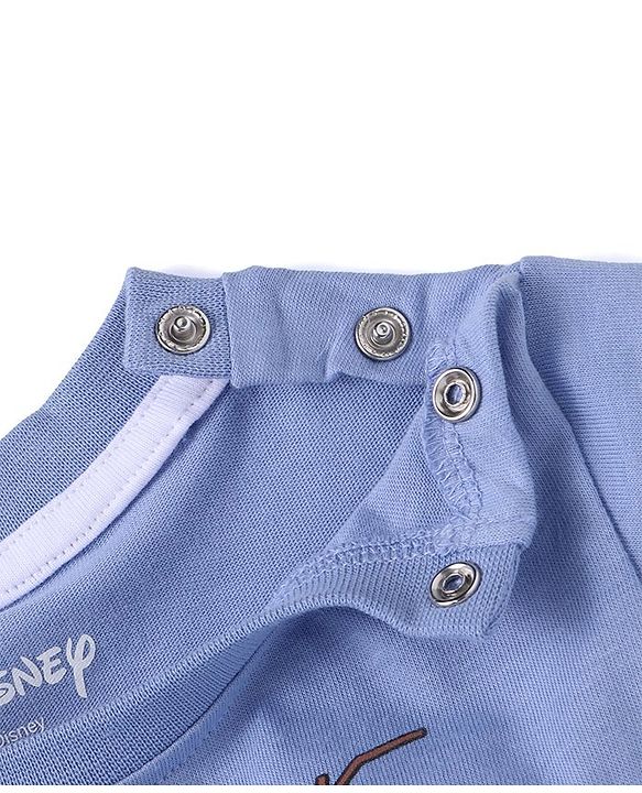 Babyhug Disney Single Jersey Knit Full Sleeves Night Suit With Olaf Graphics - Royal Blue