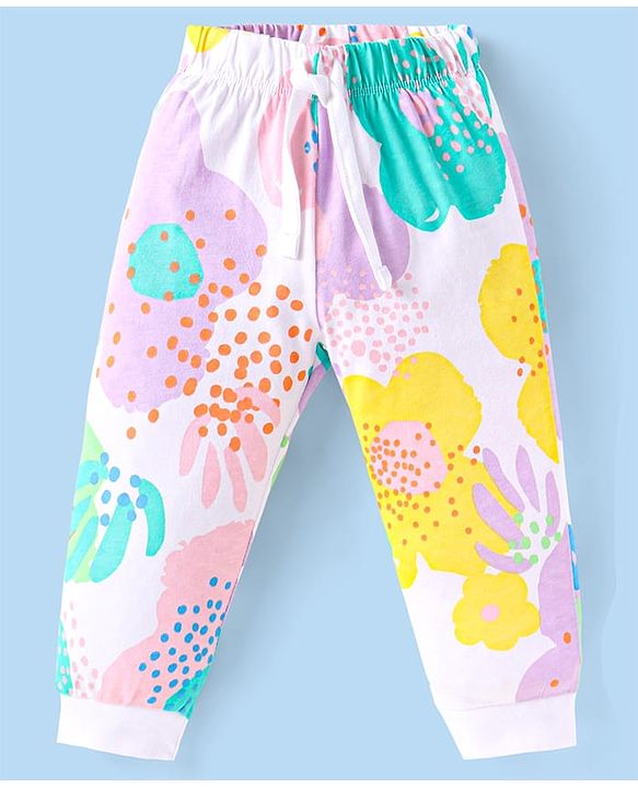 Babyhug Disney Single Jersey Knit Full Sleeves Night Suit with Disney Princess Print - Pink