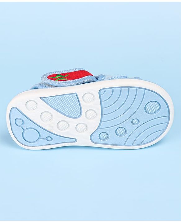 Cute Walk by Babyhug Velcro Closure Sandals with Dino Applique - Light Blue
