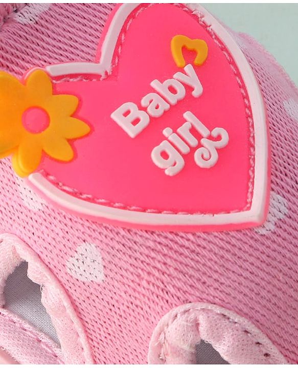 Cute Walk by Babyhug Sandals with Heart Applique & Velcro Closure - Pink