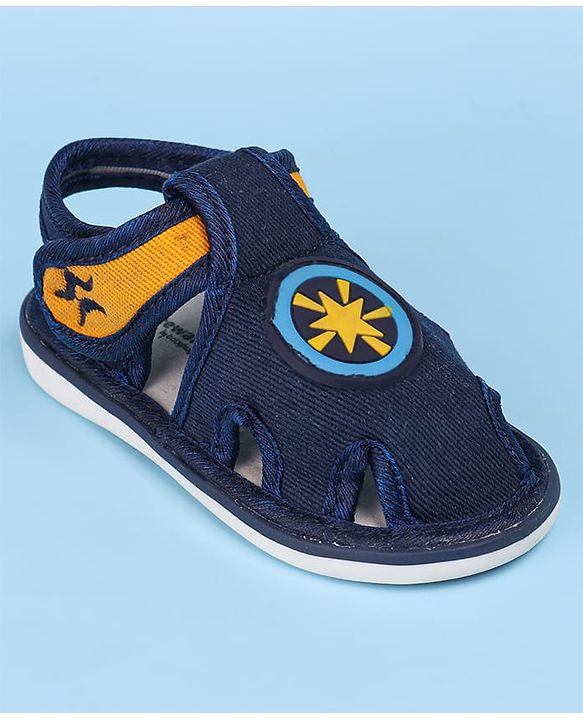 Cute Walk by Babyhug Sandals with Patch Detailing & Velcro Closure - Navy Blue
