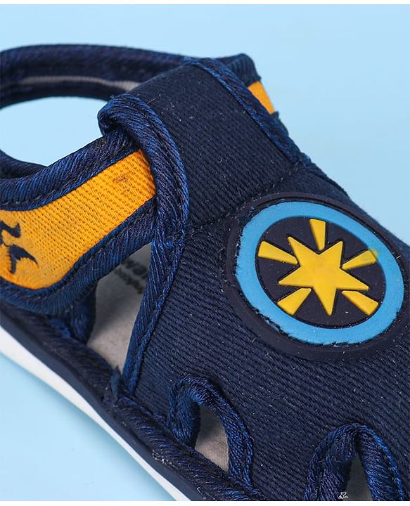 Cute Walk by Babyhug Sandals with Patch Detailing & Velcro Closure - Navy Blue