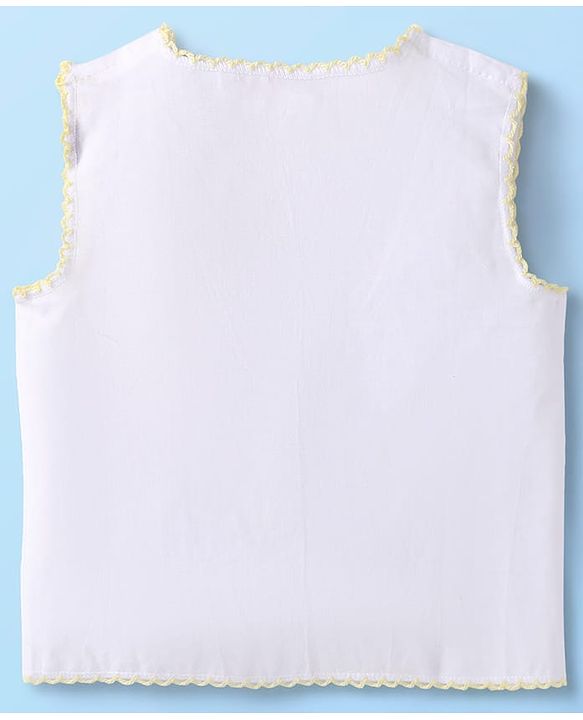 Babyhug 100% Cotton Woven Solid Color Jhablas Pack of 5 - White