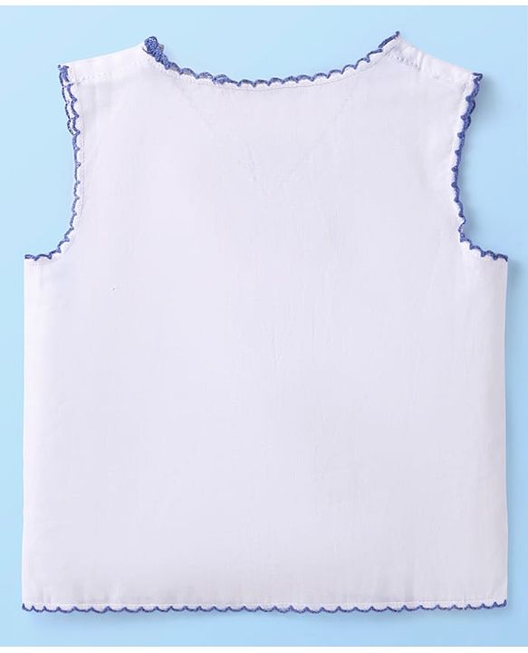 Babyhug 100% Cotton Woven Solid Color Jhablas Pack of 5 - White