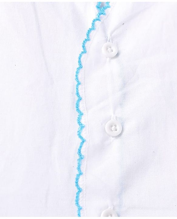 Babyhug 100% Cotton Woven Solid Color Jhablas Pack of 5 - White