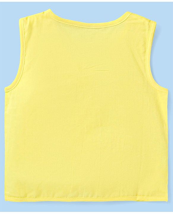 Babyhug 100% Cotton Woven Sleeveless Polka Dots & Apple Printed Front Open Jhablas Pack of 3 - White Yellow & Pink