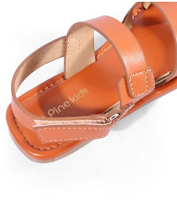 Pine Kids Velcro Closure Mojaris - Tan