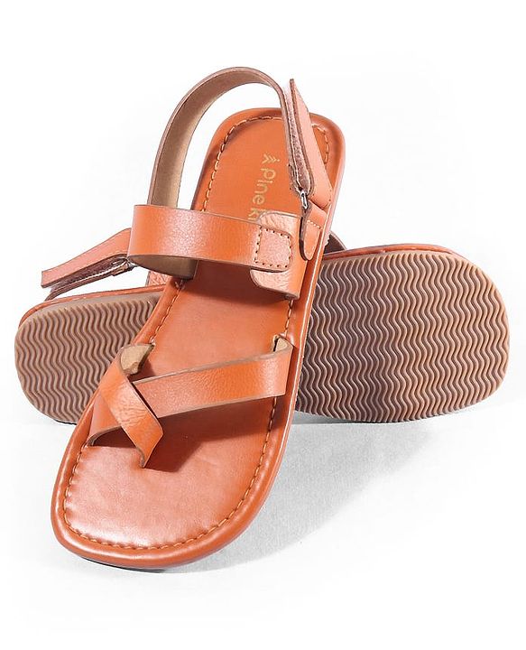 Pine Kids Velcro Closure Mojaris - Tan