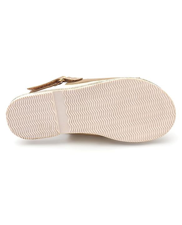 Pine Kids Sandals with Velcro Closure & Foil Detailing - Rose Gold