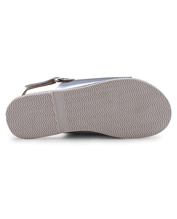 Pine Kids Sandals with Velcro Closure & Foil Detailing - Rose Gold