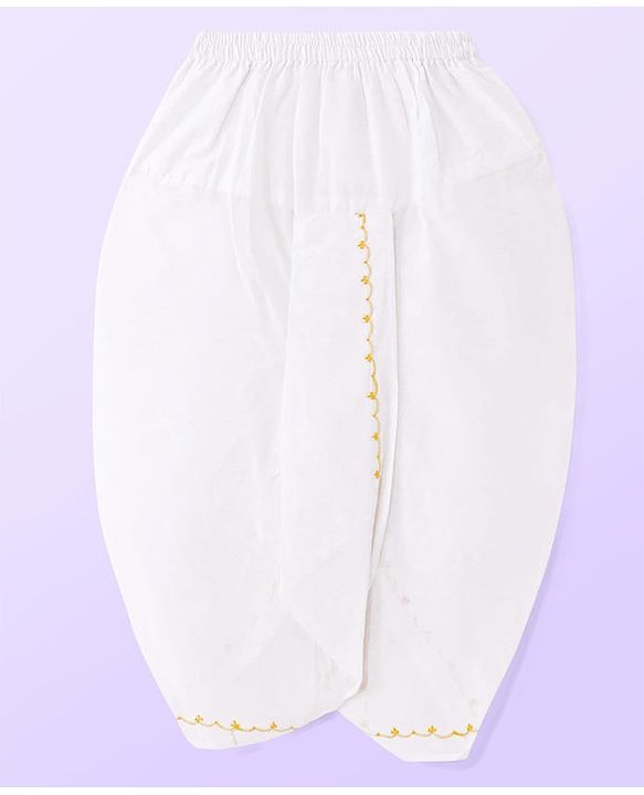 Babyhug Cambric Woven Full Sleeves Embroidery Kurta & Dhoti Set - Yellow