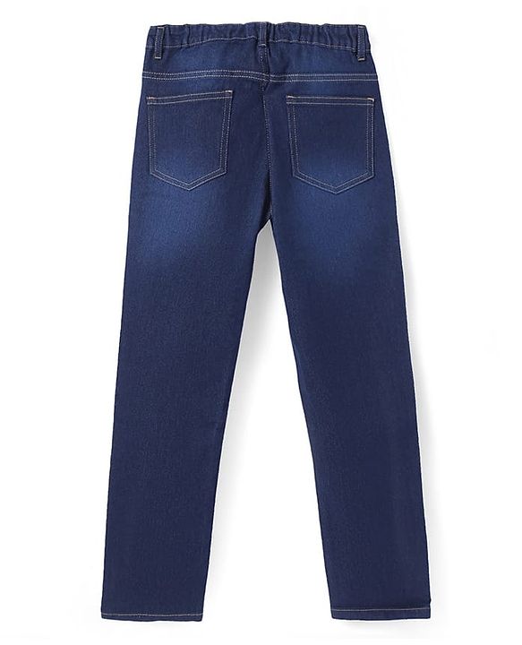 Pine Kids Denim Woven Full Length Washed Jeans - Navy Blue