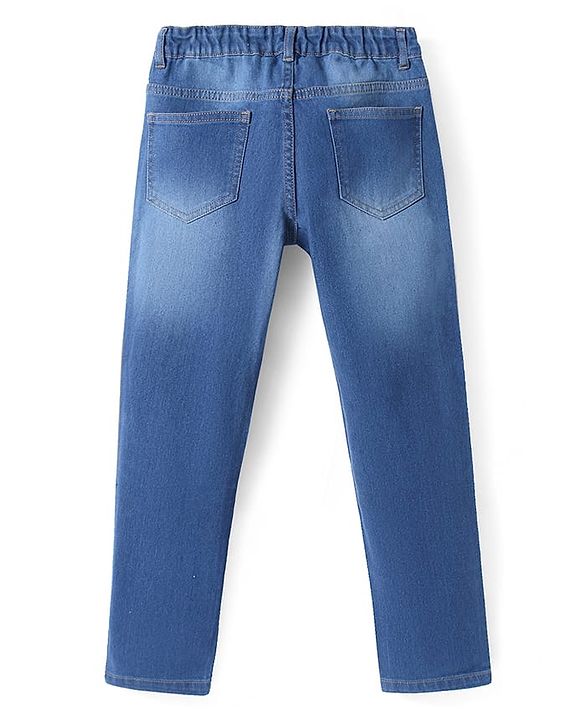 Pine Kids Denim Woven Full Length Washed Jeans - Navy Blue