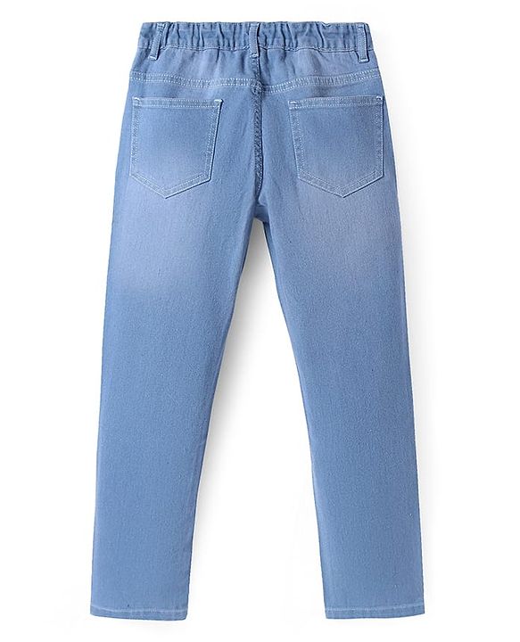 Pine Kids Denim Woven Full Length Washed Jeans - Navy Blue