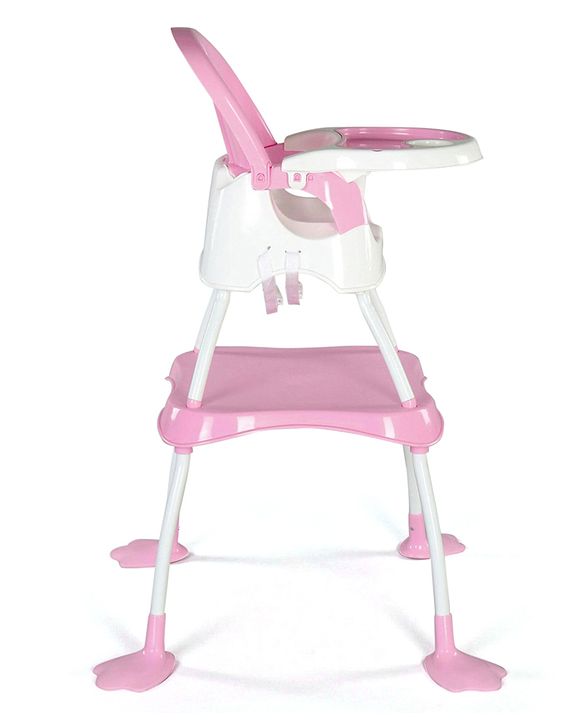 Babyhug Urban 4 in 1 High Chair With 3 Point Safety Harness And Anti-Slip Base - Pink
