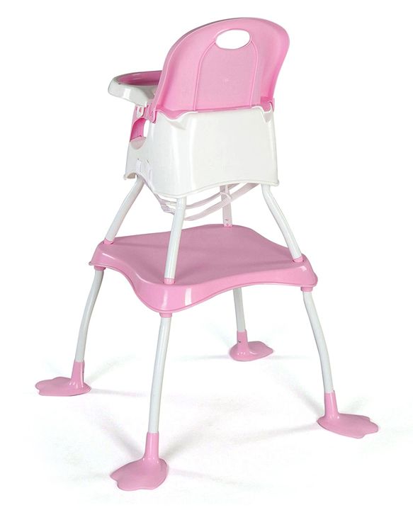 Babyhug Urban 4 in 1 High Chair With 3 Point Safety Harness And Anti-Slip Base - Pink