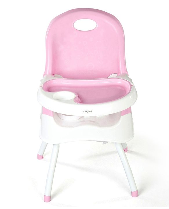 Babyhug Urban 4 in 1 High Chair With 3 Point Safety Harness And Anti-Slip Base - Pink