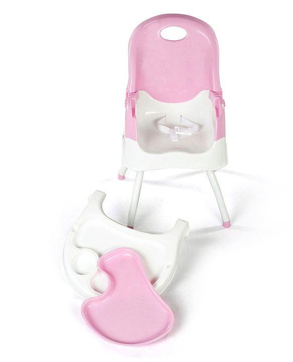 Babyhug Urban 4 in 1 High Chair With 3 Point Safety Harness And Anti-Slip Base - Pink