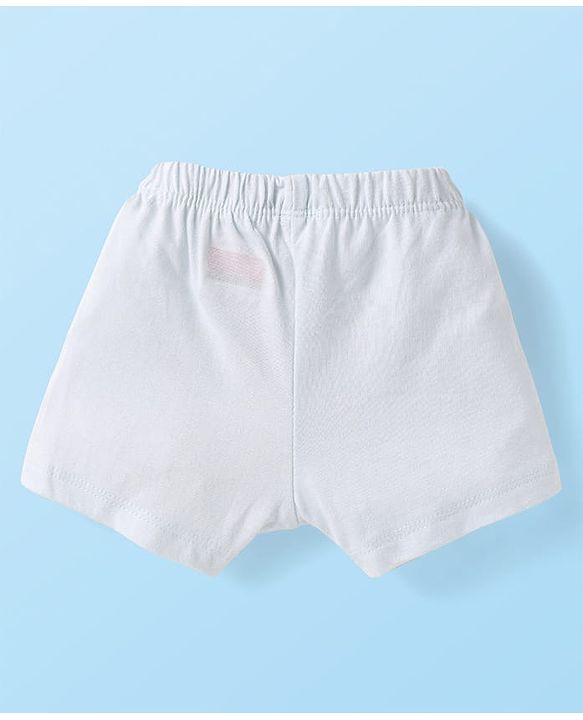 Babyhug 100% Cotton Single Jersey Knit Trunks With Stripes & Lion Print Pack Of 3 - White & Light Green