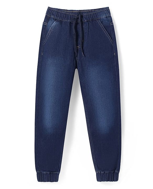 Pine Kids Denim Woven Full Length Washed Jeans - Navy Blue