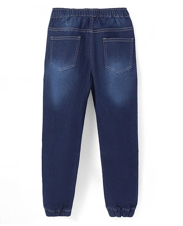 Pine Kids Denim Woven Full Length Washed Jeans - Navy Blue