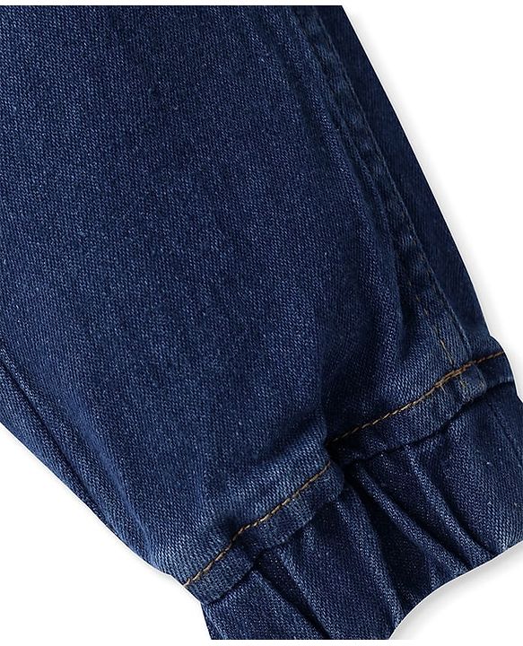 Pine Kids Denim Woven Full Length Washed Jeans - Navy Blue
