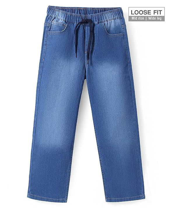 Pine Kids Denim Woven Full Length Washed Jeans - Royal Blue
