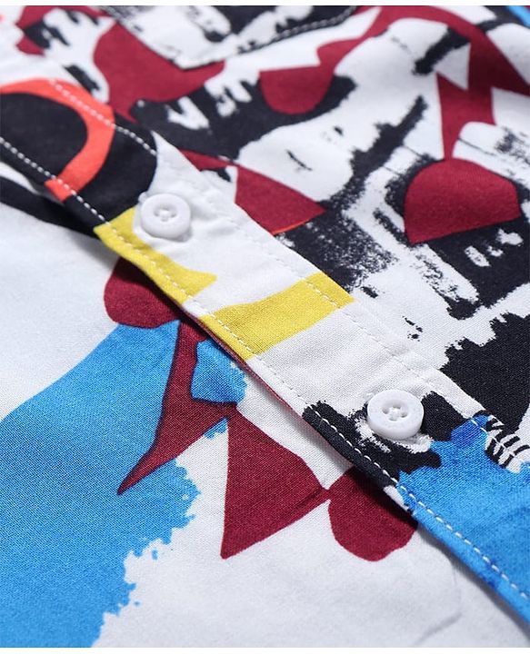 Pine Kids Woven Half Sleeves Text Printed Shirt - Blue & Black