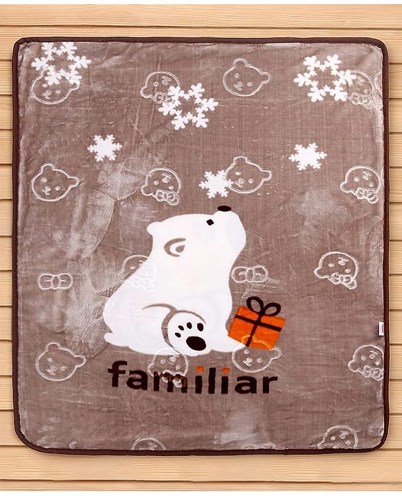 Babyhug Premium Embossed Mink Blanket Kitty Print - Light Green