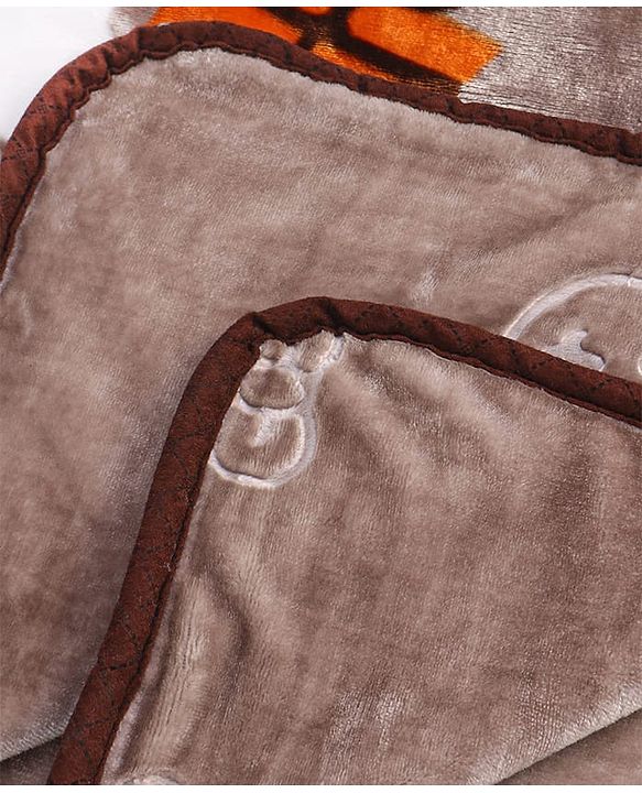 Babyhug Premium Embossed Mink Blanket Kitty Print - Light Green