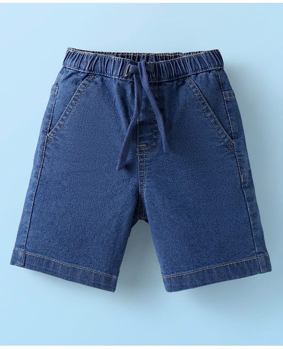 Babyhug Cotton Woven Half Sleeves Sea Life Printed Shirt & Denim Shorts -  White & Blue