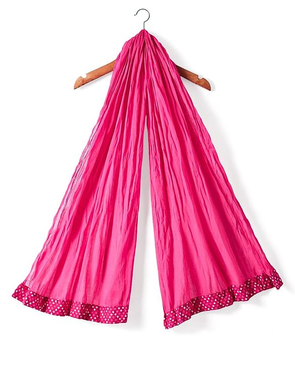 Babyhug Cotton Woven Three Fourth Sleeves Kurta & Churidar with Dupatta Floral Print - Dark Pink